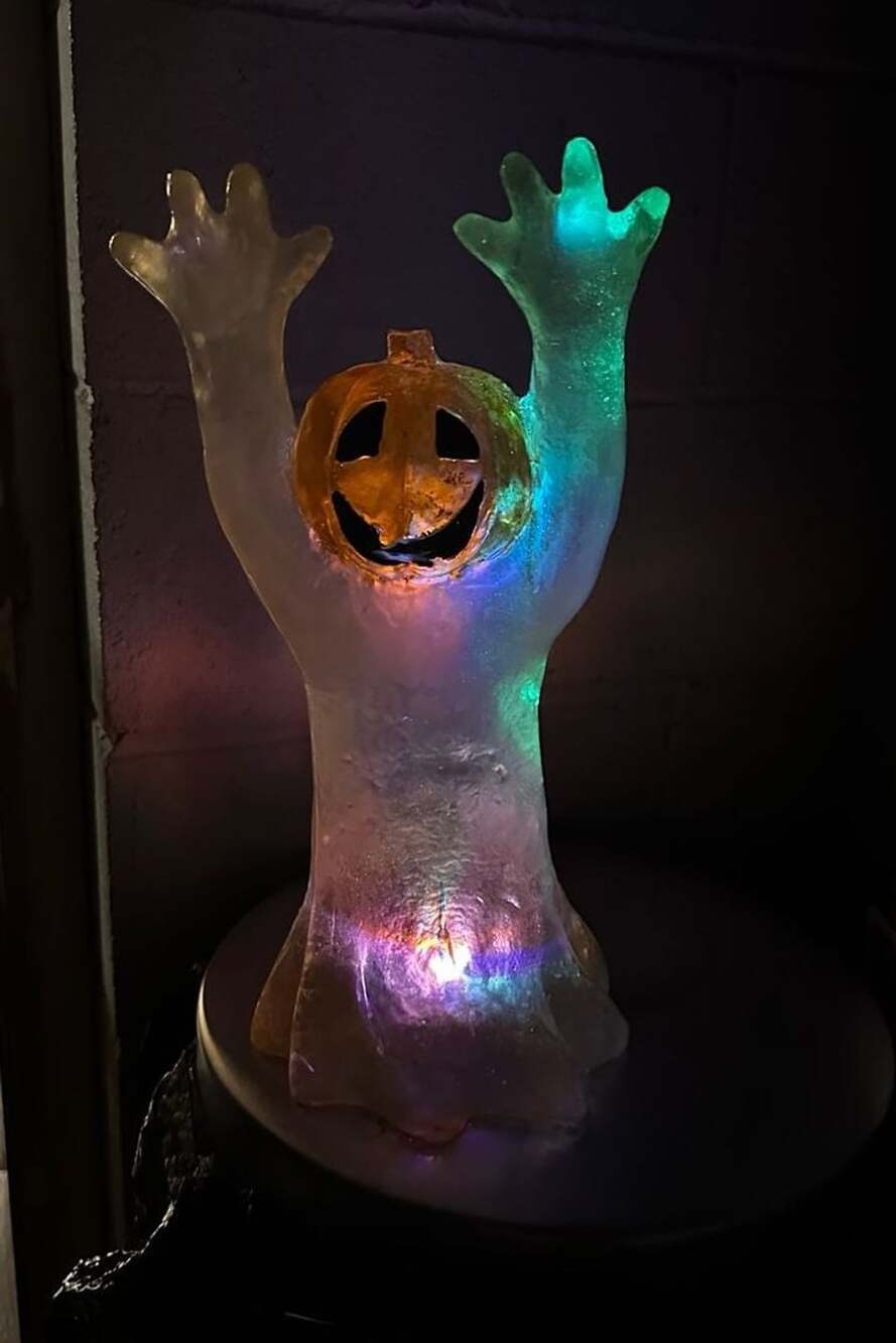 Halloween Prismatic Iridescent Color-Changing LED Ghost Light Decor